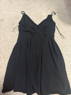 Express Black Spaghetti Strap V-Neck Mini Dress
